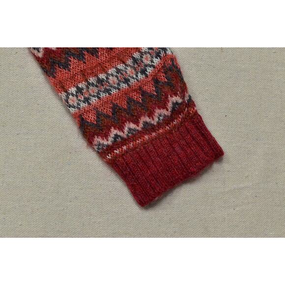 NEW LOFT NWT Fair Isle Zigzag Sweater Women's Regular Size M Red Brown Pullover - Picture 7 of 8